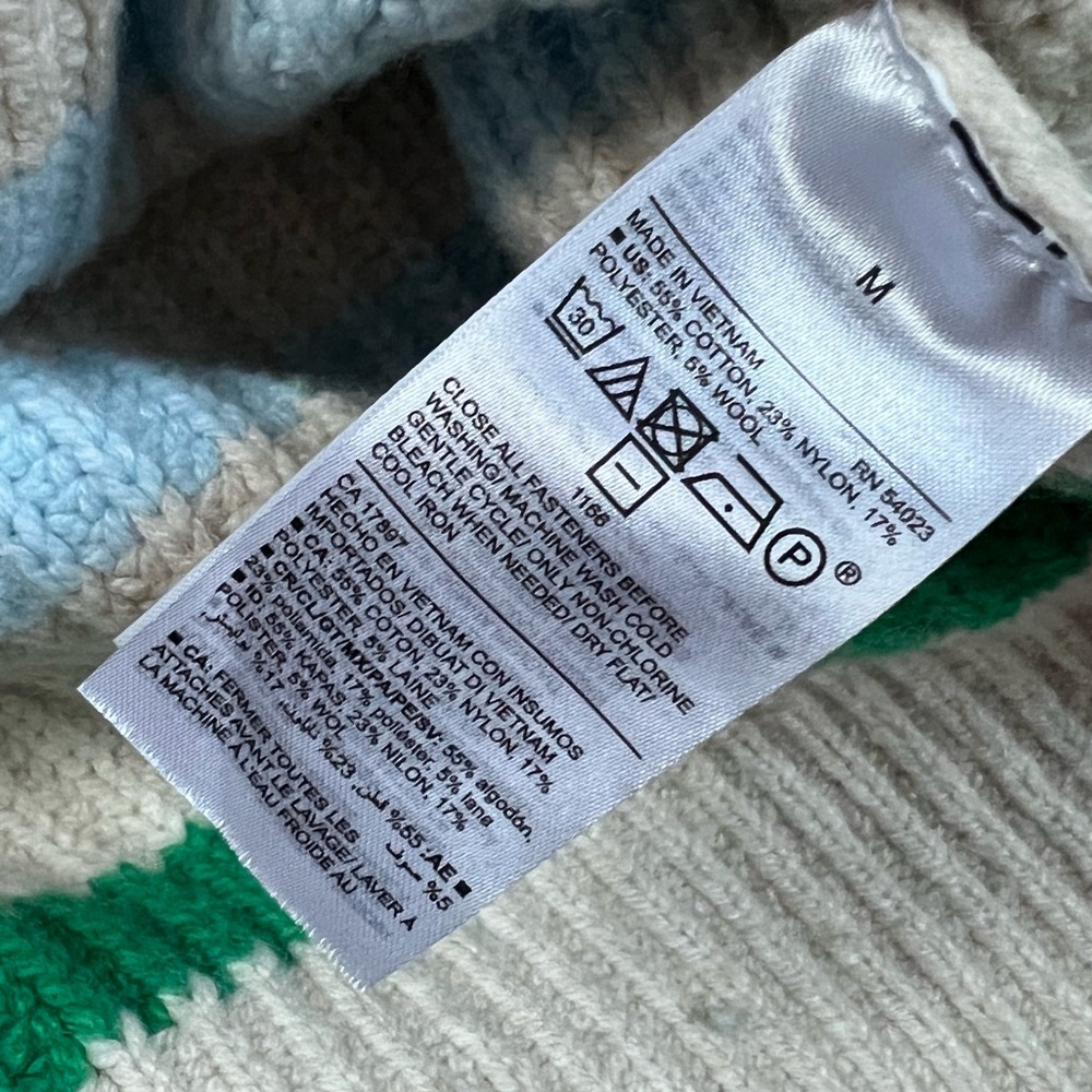OLD NAVY | Brushed Striped Shaker-Stitch Cardigan Sweater Rainbow - Picture 8 of 10